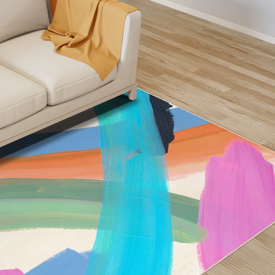 Empire Art Direct 5ft. x 7.5ft. The Script II B Tapis D'Art Washable Abstract Area Rug